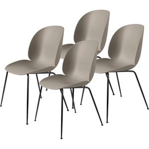 GUBI Beetle Dining Chair Conic Base/ Matt Black/ New Beige 4 Pcs.