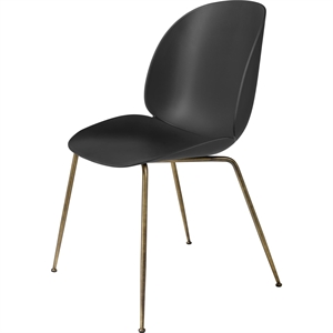 GUBI Beetle Dining Chair Conic Base Antique Brass/ Black