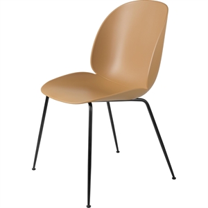 GUBI Beetle Dining Chair Conic Base Matt Black/ Amber Brown