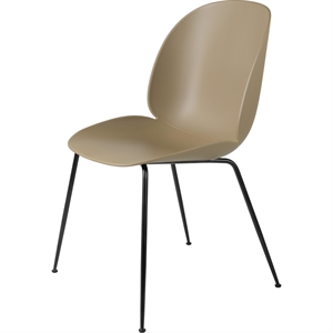 GUBI Beetle Dining Chair Conic Base Matt Black/ Pebble Brown