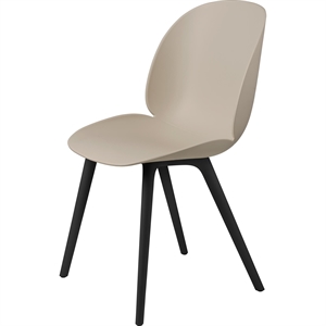 GUBI Beetle Dining Chair Black Plastic Base/ New Beige