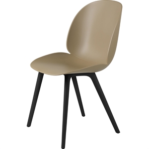 GUBI Beetle Dining Chair Black Plastic Base/ Pebble Brown