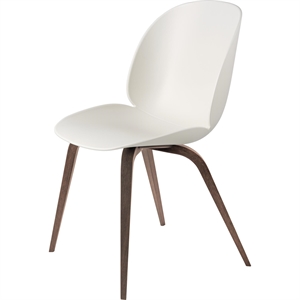 GUBI Beetle Dining Chair Wooden Base American Walnut Matt/ Alabaster White