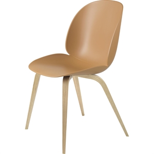 GUBI Beetle Dining Chair Wooden Base Oak Semi Matt/ Amber Brown