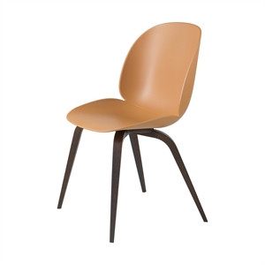 GUBI Beetle Dining Chair Wooden Base Smoked Oak Matt/Amber Brown