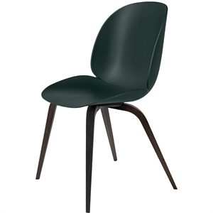 GUBI Beetle Dining Chair Wooden Base Smoked Oak Matt/Dark Green