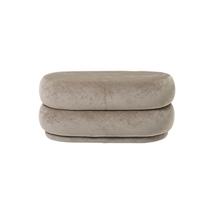 Ferm Living Oval Puf Faded Velvet Beige