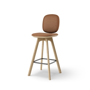 Brdr. Krüger Pauline Comfort Bar Stool H65 Oak/Brandy Leather