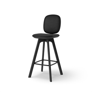 Brdr. Krüger Pauline Comfort Bar Stool H75 Black Lacquered Oak/ Black Leather