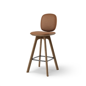 Brdr. Krüger Pauline Comfort Bar Stool H75 Smoked Oak/Brandy Leather