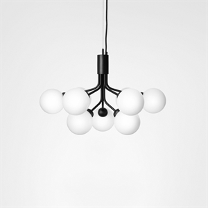 Nuura Apiales 9 Chandelier Black and Opal Glass