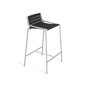 Thorup Copenhagen Noel Bar Stool Stainless steel/Black Linen H67 cm