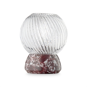 Design By Us Twist Of Marble -kynttilänjalka Burgundi/Kirkas