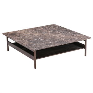 Wendelbo Collect Coffee Table 120x120 Emperador Marble/Dark Brown Oak