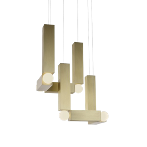 Lee Broom Vesper Duo -riippuvalaisin Katoksella, Harjattu Kulta