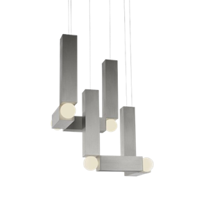 Lee Broom Vesper Duo -riippuvalaisin Katoksella, Harjattu Hopea