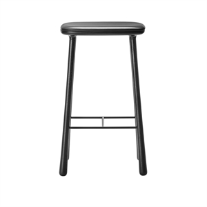 Møbel Copenhagen Cuba Bar Stool 77 cm Black Lacquered Oak/ Black Leather