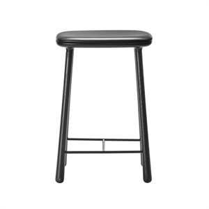 Møbel Copenhagen Cuba Bar Stool 66 cm Black Lacquered Oak/ Black Leather