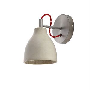 decode Heavy Wall Light Wall Lamp Grey Concrete w. White Textile Cord