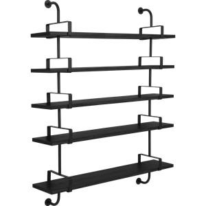 GUBI Démon Hylly L155 cm 5 Hyllyt Musta Ash