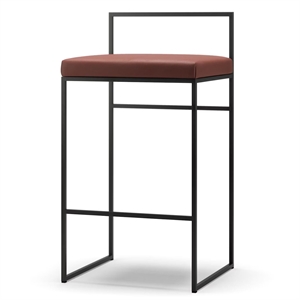 Baarituoli Selkänojalla 80 cm Musta/ruskea Nahka