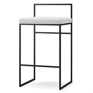 Baarituoli Selkänojalla 80 cm musta/Tyynenmeren Valkoinen