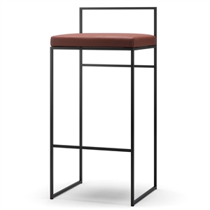 Baarituoli selkänojalla 90 cm musta/ruskea nahka
