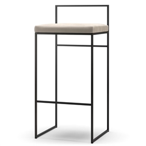 Baarituoli Selkänojalla 90 cm Musta/beige Sametti