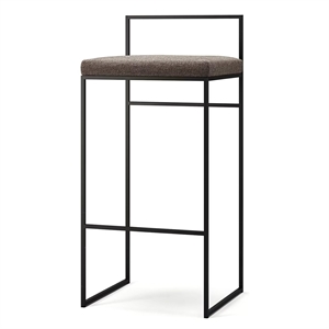 Baarituoli Selkänojalla 90 cm Musta/rannikonharmaa
