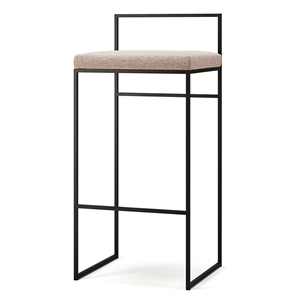 Baarituoli Selkänojalla 90 cm Musta/vaaleanpunainen