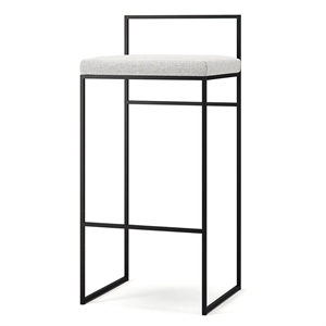 Baarituoli Selkänojalla 90 cm musta/Tyynenmeren Valkoinen