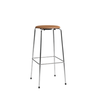 Fritz Hansen High Dot Bar Stool H76 4-leg Chrome/ Leather