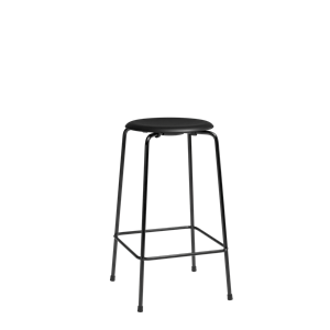 Fritz Hansen High Dot Bar Stool H65 4-leg Black/ Black Leather