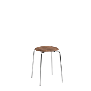 Fritz Hansen Dot Stool Chrome/ Walnut