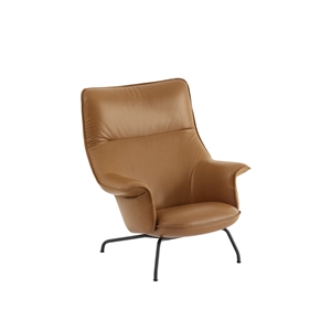 Muuto Doze Armchair Leather Upholstered Cognac/Anthracite Black