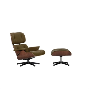 Vitra Eames -nojatuoli Rahilla, Tummanruskea/58 Khaki/syvänmusta