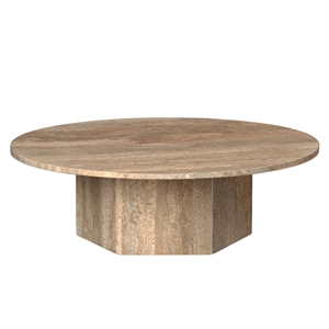 GUBI Epic Coffee Table Round Ø110 Warm Taupe Travertine