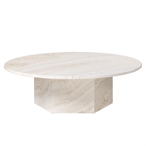 GUBI Epic Coffee Table Round Ø110 White Travertine