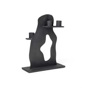 Ferm Living Erode Candlestick Black Alu