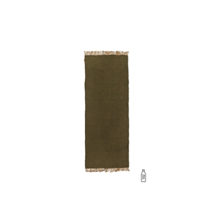 Ferm Living Block Rug 200x80 cm Olive/Natural