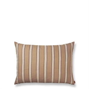 Ferm Living Brown Cotton Pillow Large Lines