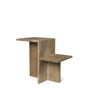 Ferm Living Distinct Side Table Tummanruskea Travertiini