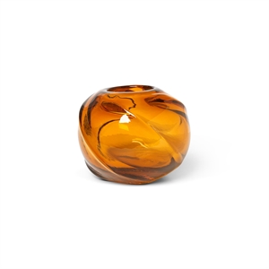 Ferm Living Water Swirl Vase Round Amber