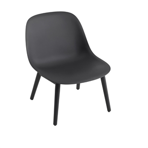 Muuto Fiber Armchair w. Wood Base Black