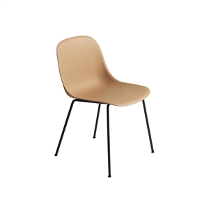 Muuto Fiber Dining Chair with Tube Base Ocher/ Black