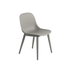 Muuto Fiber Dining Chair w. Wood Base Gray