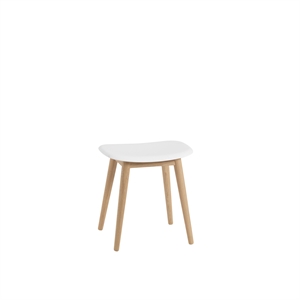 Muuto Fiber Stool w. Wood Base White/ Oak