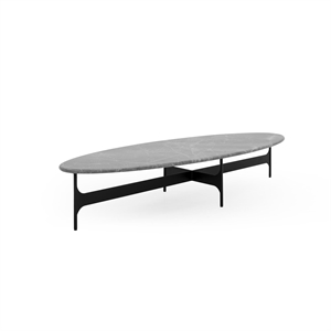 Wendelbo Floema Oval Coffee Table Gray Emperador Marble