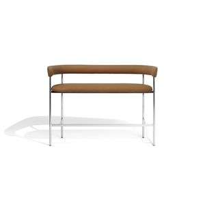 Møbel Copenhagen Font Bar Sofa 75 cm Dunes Cognac Leather/Polished Steel Frame