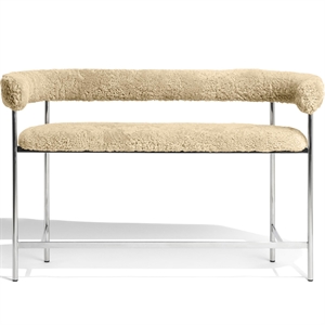 Møbel Copenhagen Font Bar Sofa 75 cm Sheepskin Honey/Polished Steel Frame